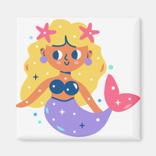 Pink Fins mermaid Magnet