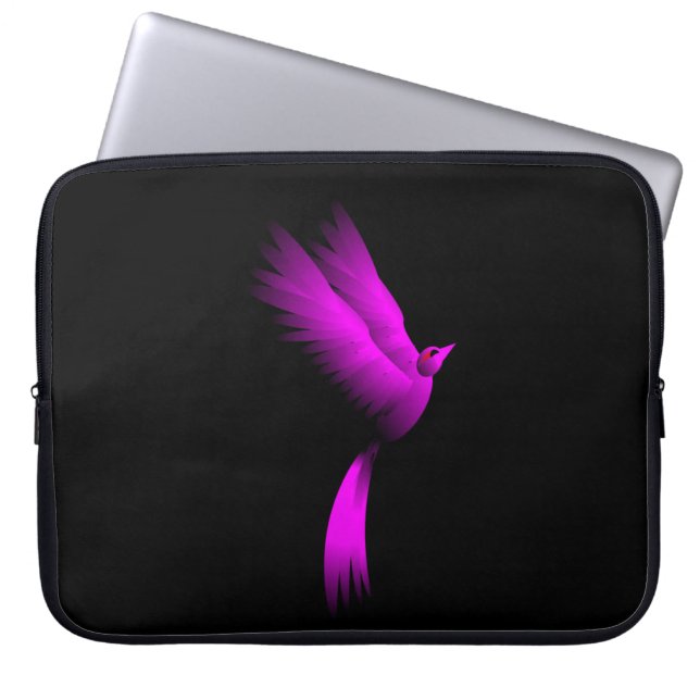 Pink Fire Bird Laptop Sleeve (Front)