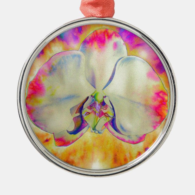 Pink fire orchid metal tree decoration (Front)