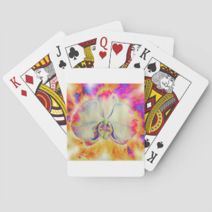 Pink Fire Orchid,  surreal watercolor florals  Playing Cards