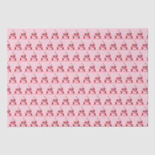 Pink First Cherry & Cupcake Birthday Party Tissue Paper
