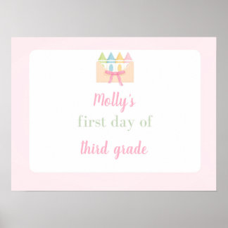 pink first day of school sign