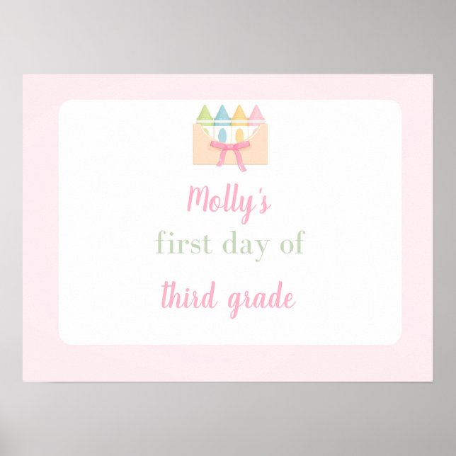 pink first day of school sign (Front)