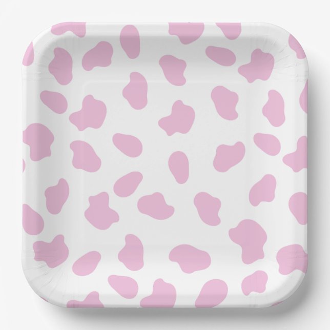 Pink First Rodeo Cowgirl Birthday Paper Plate (Front)