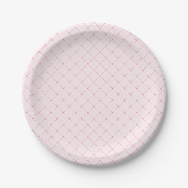 Pink First Rodeo Cowgirl Birthday Paper Plate (Front)