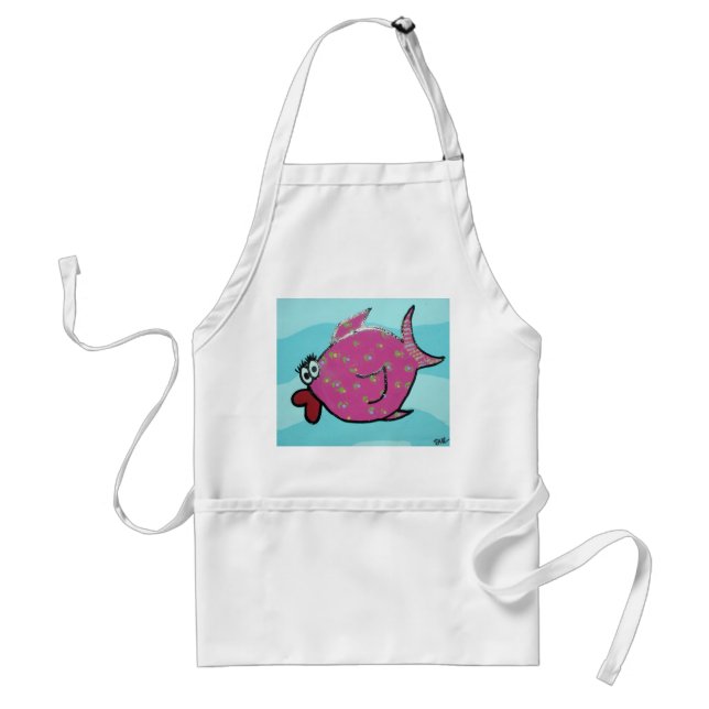 Pink Fish Adult Apron (Front)