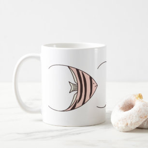 Pink Fish illustrated Coffee Mug