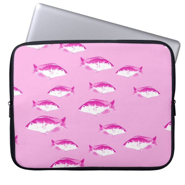 Pink fish laptop sleeve (Front)
