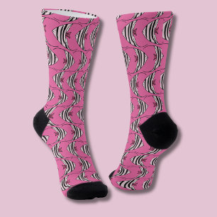 Pink fish pattern socks