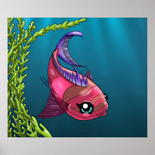 Pink Fish Poster