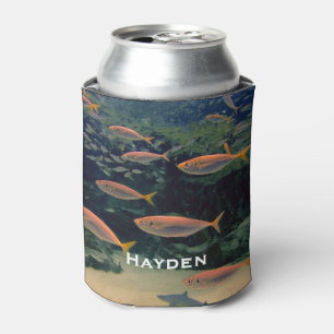 Pink Fish Shoal Underwater Photo Personalised Can Cooler