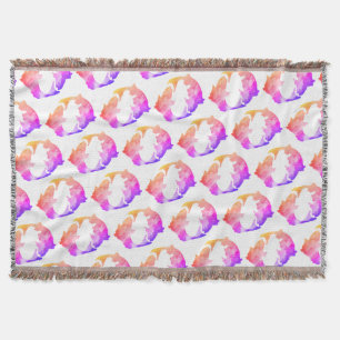Pink Fish Watercolor Fishes Throw Blanket