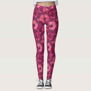 Pink Fitness Fashion Anemones Aesthetic Moms  Leggings