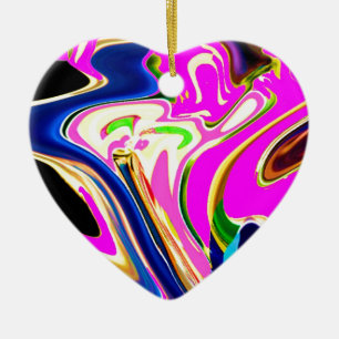 Pink Flair Waves : Happiness, Healing n Smiles Ceramic Tree Decoration