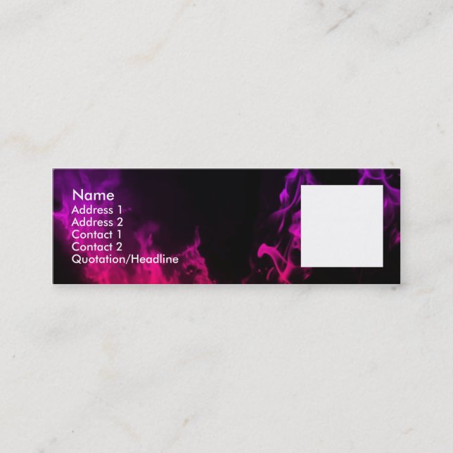 Pink Flames Mini Business Card (Front)