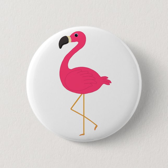 Pink Flamingo 6 Cm Round Badge (Front)