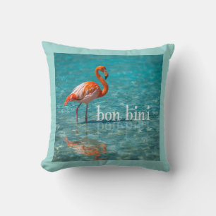 Pink flamingo abc islands cushion