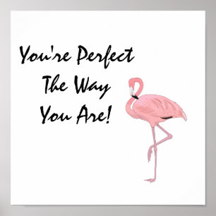 Pink Flamingo Acceptance Affirmation Poster