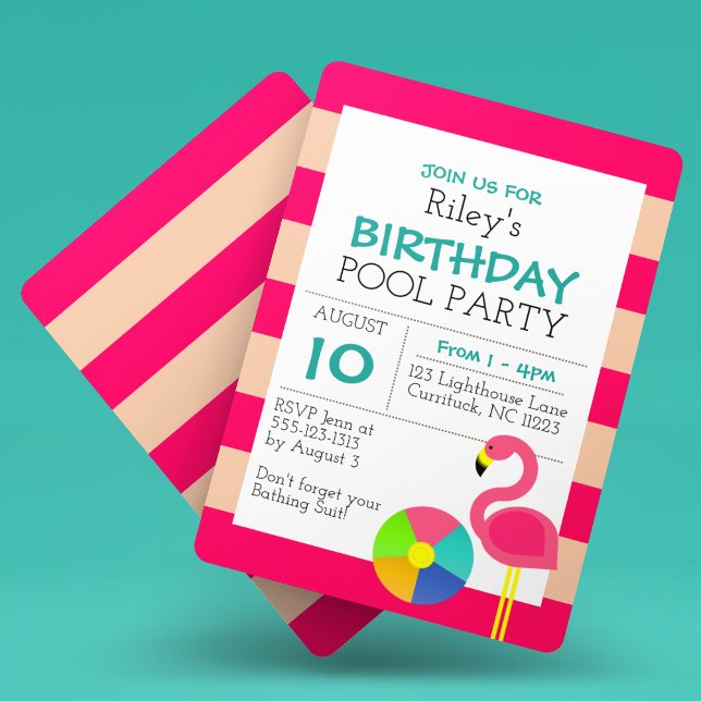 Pink Flamingo All Occasion Invitation (Creator Uploaded)