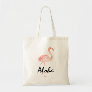 Pink Flamingo Aloha Tote Bag