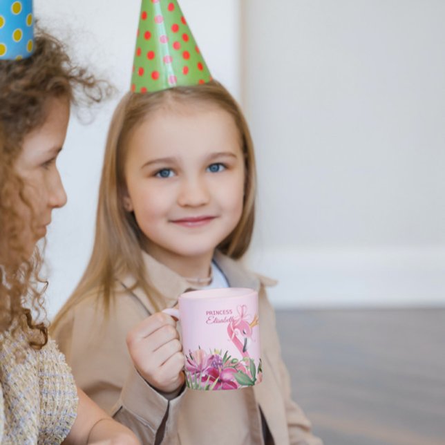 Pink Flamingo And Flowers Coffee Mug (Creator Uploaded)