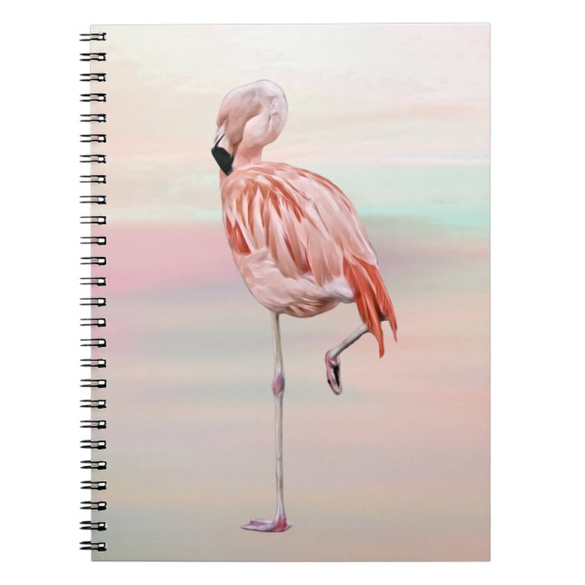 Pink Flamingo Art Journal Notebook (Front)