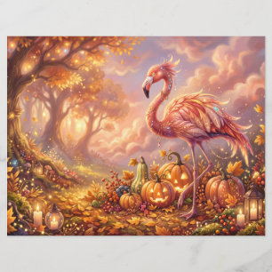 Pink Flamingo Autumn Halloween Fantasy
