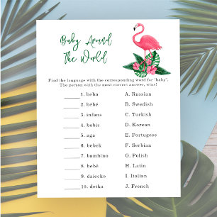 Pink flamingo - Baby around the world game