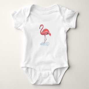 Pink Flamingo . Baby Bodysuit