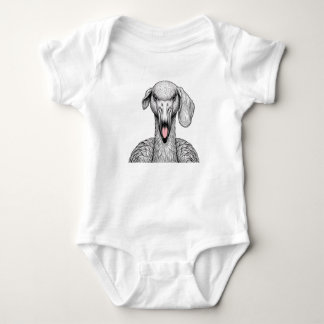 Pink Flamingo Baby Bodysuit Elegant Art Sticker De