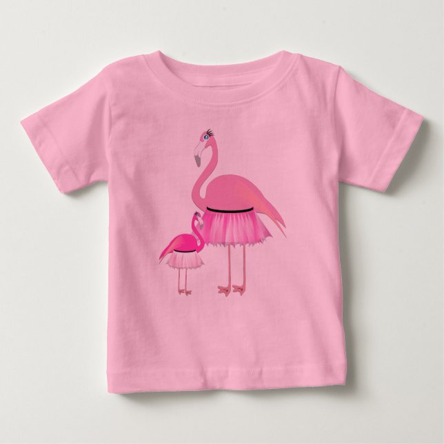 Pink Flamingo - Baby Fine Jersey T-Shirt Baby T-Shirt (Front)