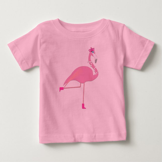 Pink Flamingo - Baby Fine Jersey T-Shirt Baby T-Shirt (Front)