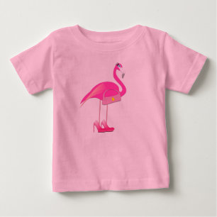 Pink Flamingo - Baby Fine Jersey T-Shirt T-Shirt
