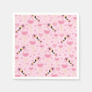 Pink Flamingo Baby Shower Napkin