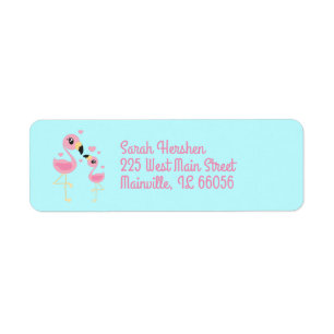 Pink Flamingo Baby Shower Return Address Label