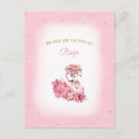 Pink Flamingo Ballerina Baby Shower RSVP