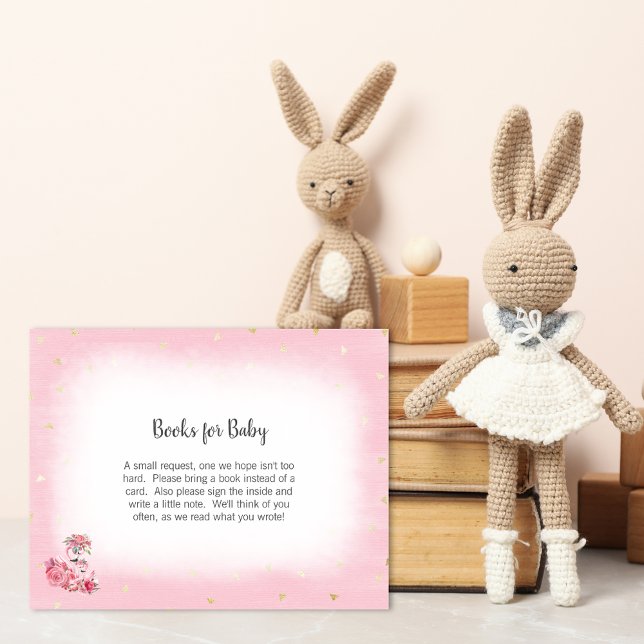 Pink Flamingo Ballerina Books For Baby Shower Game Enclosure Card (Creator Uploaded)
