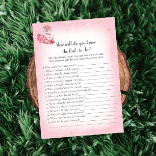 Pink Flamingo Ballerina Who Knows Dad Best Game Invitation