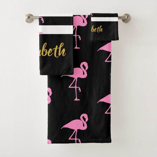 Pink Flamingo Bath Towel Set (Insitu)