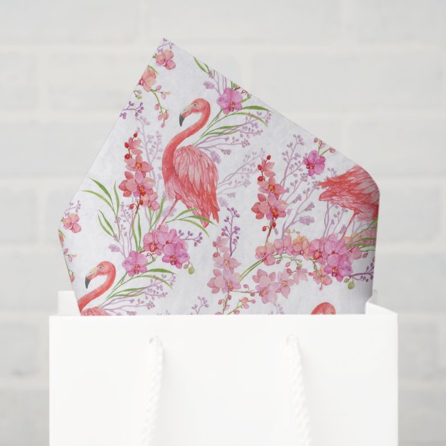 Pink flamingo beach pattern party tissue paper (Gift Bag)