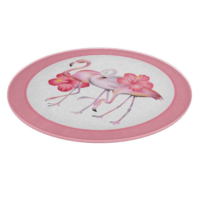 Pink flamingo beach pink flamingo cutting board (Corner)