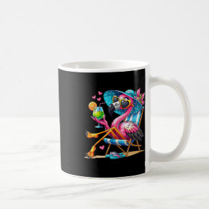 Pink Flamingo Beach Summer Vibes Palm Tree Tropica Coffee Mug