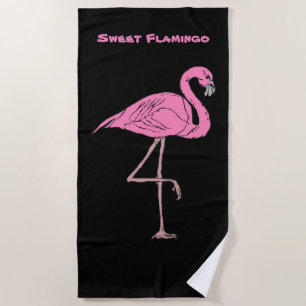 Pink Flamingo Beach Towel