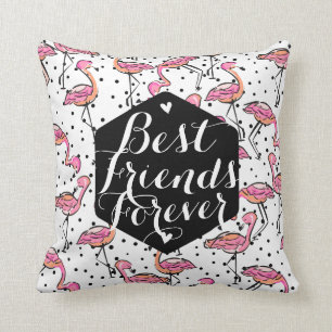 Pink Flamingo Best Friends Forever Custom Cushion