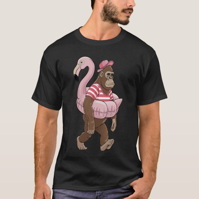 Pink Flamingo Bigfoot: A Vacation Adventure T-Shirt (Front)