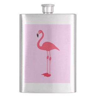 Pink Flamingo Bird-64305 Hip Flask