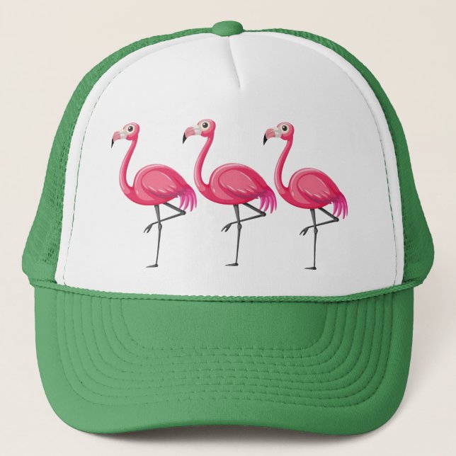 Pink Flamingo Bird-89686 Trucker Hat (Front)