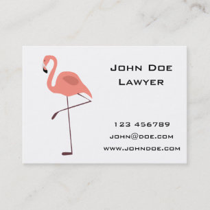 Pink Flamingo Bird Illustration Business Card