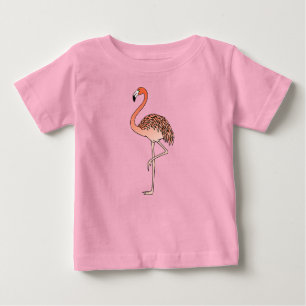 Pink Flamingo Bird Lineart-57567 Baby T-Shirt
