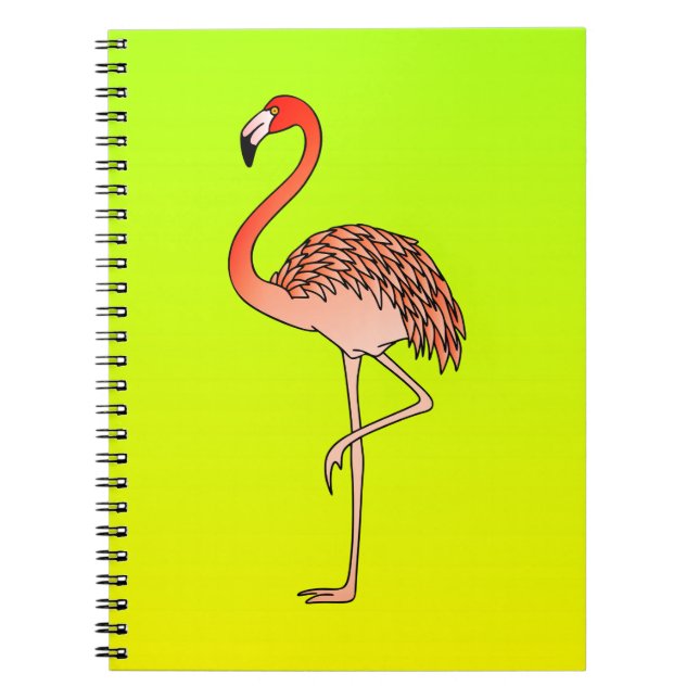 Pink Flamingo Bird Lineart-57567 Notebook (Front)